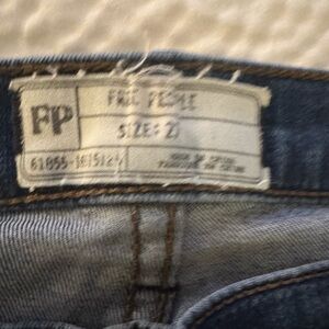 Free People High Rise Skinny Jeans Button Front Womens Size 27 Regular Distress